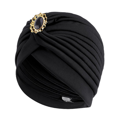 Cross-border new alloy diamond accessories Indian cap retro ethnic headscarf cap chemotherapy cap JDT-12J