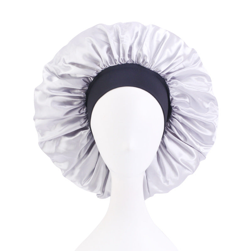 New Solid Color Extra Large Round Hat Wide-brimmed Stretch Hijab Hat Sardin Nightcap Amazon TJM-405F