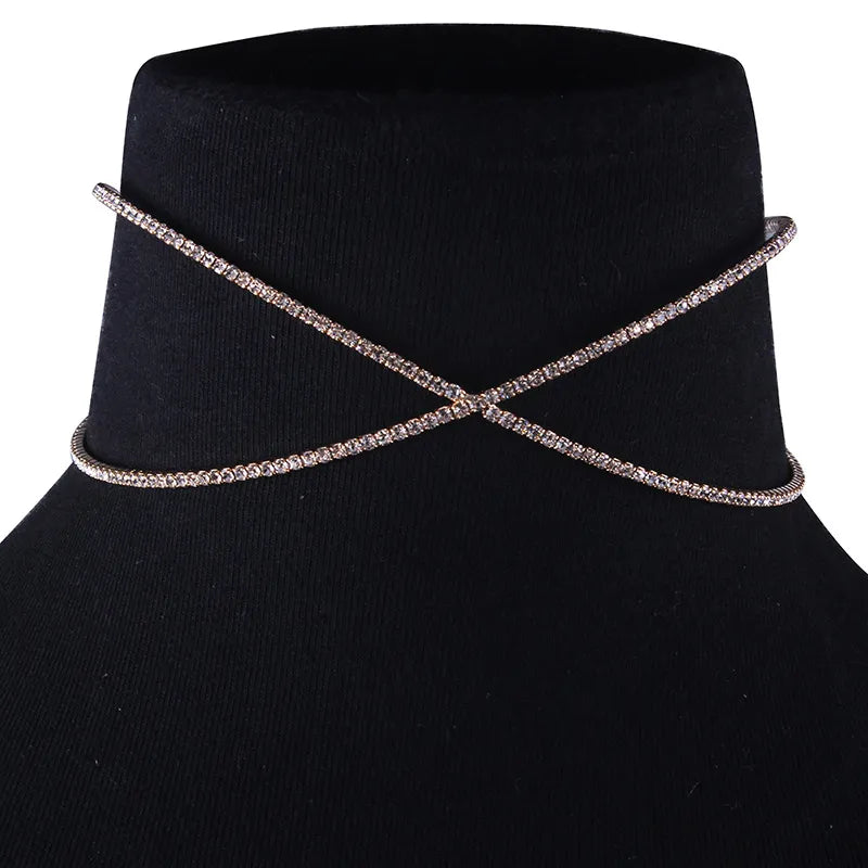 Cross Diamante Choker