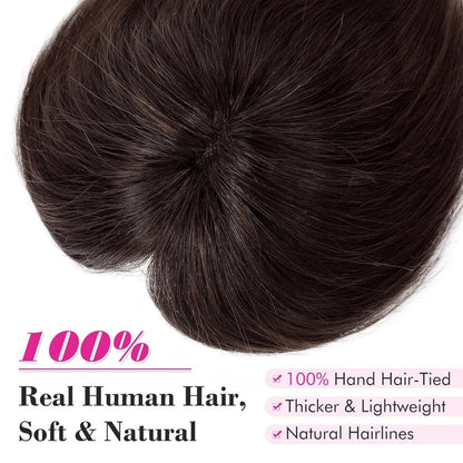 Human Hair wigs Pieces 6 Inch Hair Toppers Top Hair Extensions