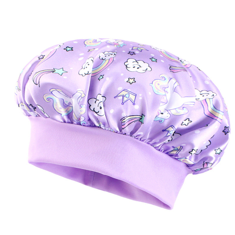 Children's Unicorn Cartoon Latin Nightcap Baby Tapes Hat Hair Conditioners Shower Cap JDKB-21A-2