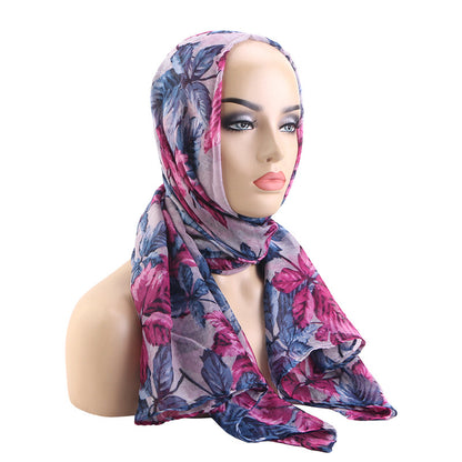 Spring and Autumn New Style Bali Yarn Leaf Print Headscarf, Head Wrap, Beach Wrap, Headscarf Hat Jdwj-24E