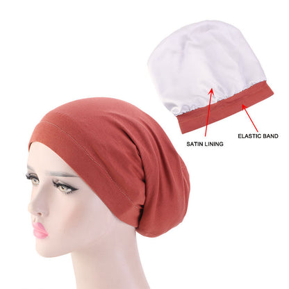 Europe and the United States popular elastic wide-brimmed turtle hat lined with Sade home cap chemotherapy cap Amazon