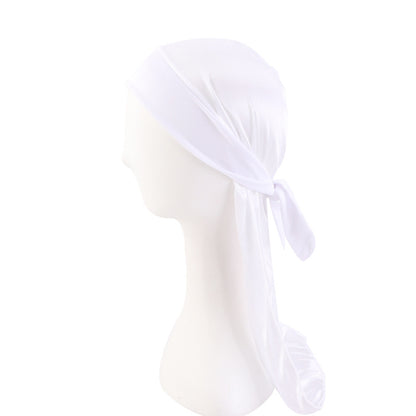 Cross-Border New Elastic Ribbon Imitation Silk Pirate Hat Cloak Baotou Hat Strap Turban Hat Durag