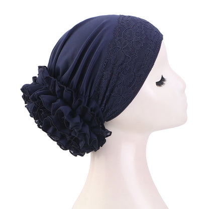 Cross-Border New Lace Turban Hat, Turban Hat, Pullover Hat, Hair Care Hat Jdt-507