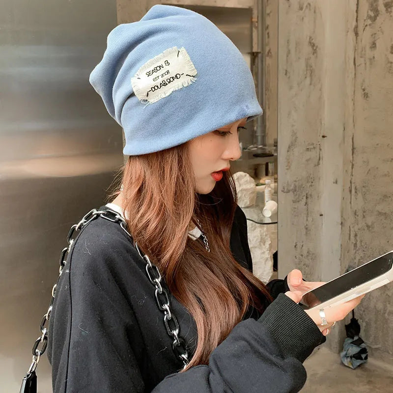 Women/Ladies Casual Style Letter Pattern Brimless Knitted Hats For Spring/Fall/Winter