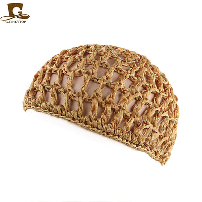 Solid Color Hand Crocheted Hair Care Mesh Hair Cover Headgear Nightcap Breathable FW-11