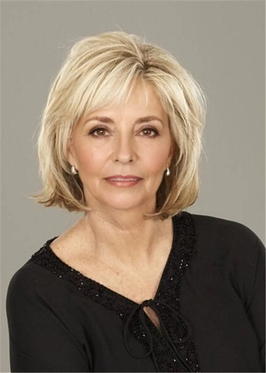 Women's Voluminous Shag Bob Style Straight Synthetic Hair Capless Wigs10 Inch