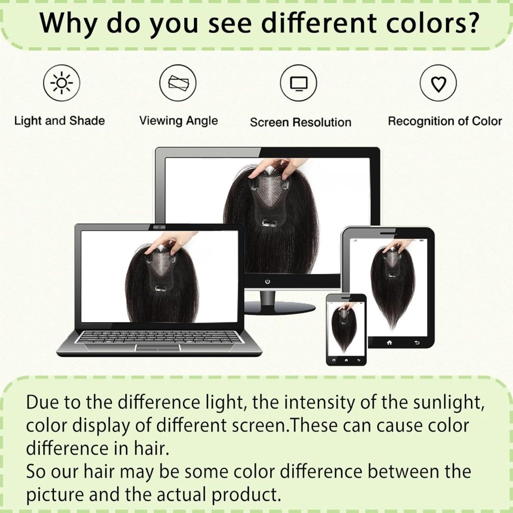 Hair Toppers for Women Real Human Hair 360° No Bangs Upgrade Lace Base Human Hair Toppers