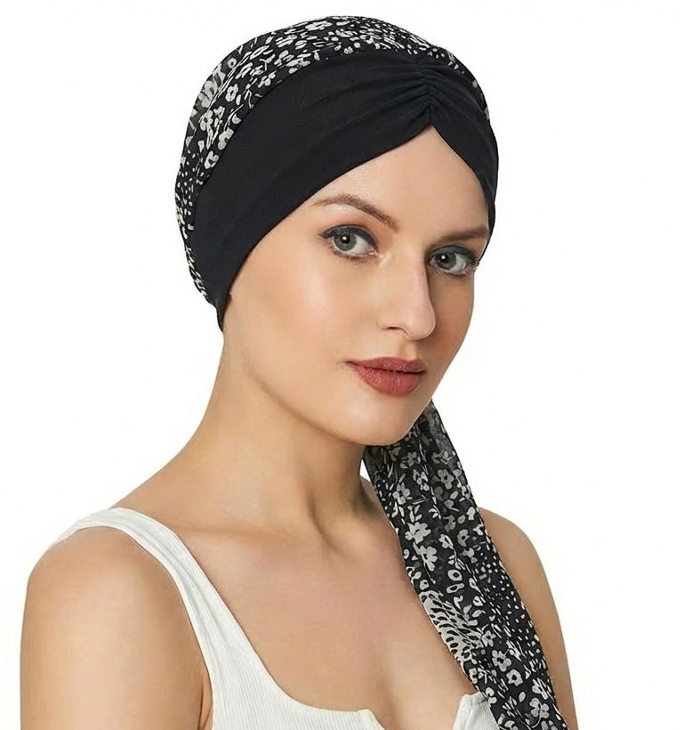 Cross-Border Custom Chiffon Ribbon Outdoor Beach Headscarf Professional Headscarf Factory Custom-Made According to Sample Jdt-456C
