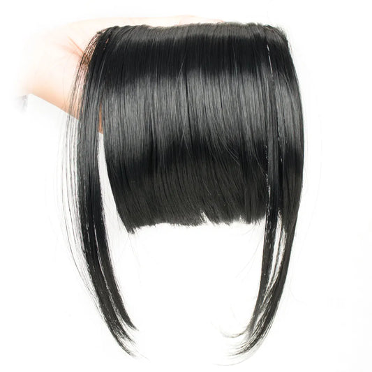 Clip In Hair Bangs Hairpiece Synthetic Blunt Bangs Hair Piece