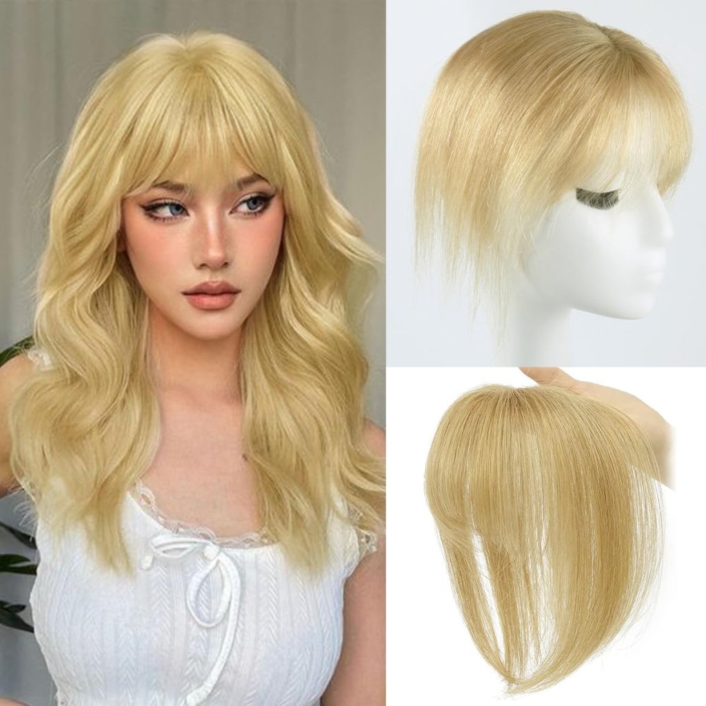 Hair Toppers For Women Real Hair 360° 3D Cover Human Hair Topper Wig with Bangs Hair Pieces