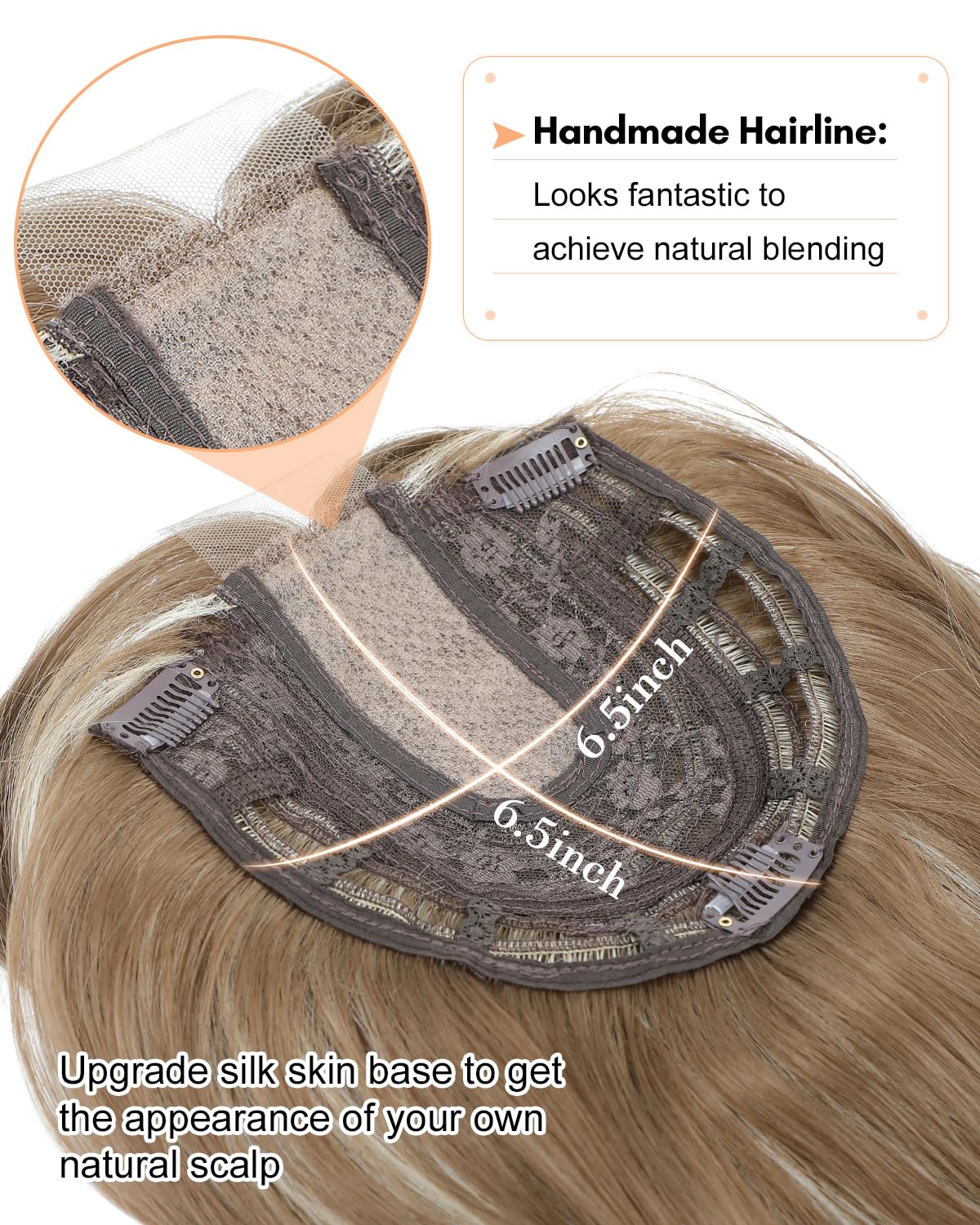 20Inch Wavy Hair Topper for Women Add Volume&Cover Thinning Hair with Natural Looking Hair Piece