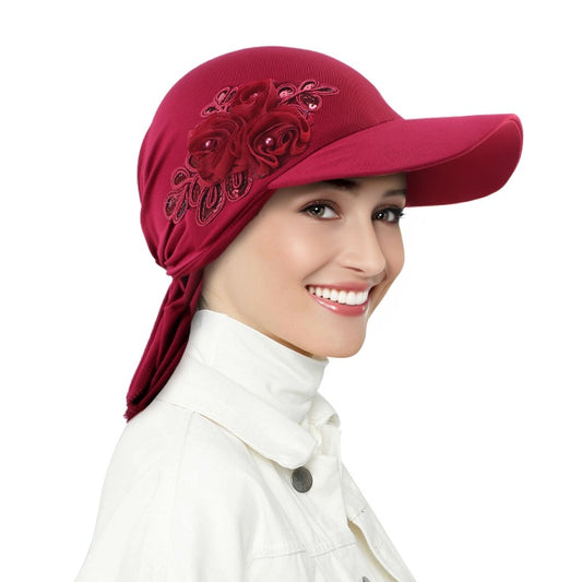 Sequin flower accessories cap brim turf hat sunshade baseball scarf all-in-one hat strap sun hat