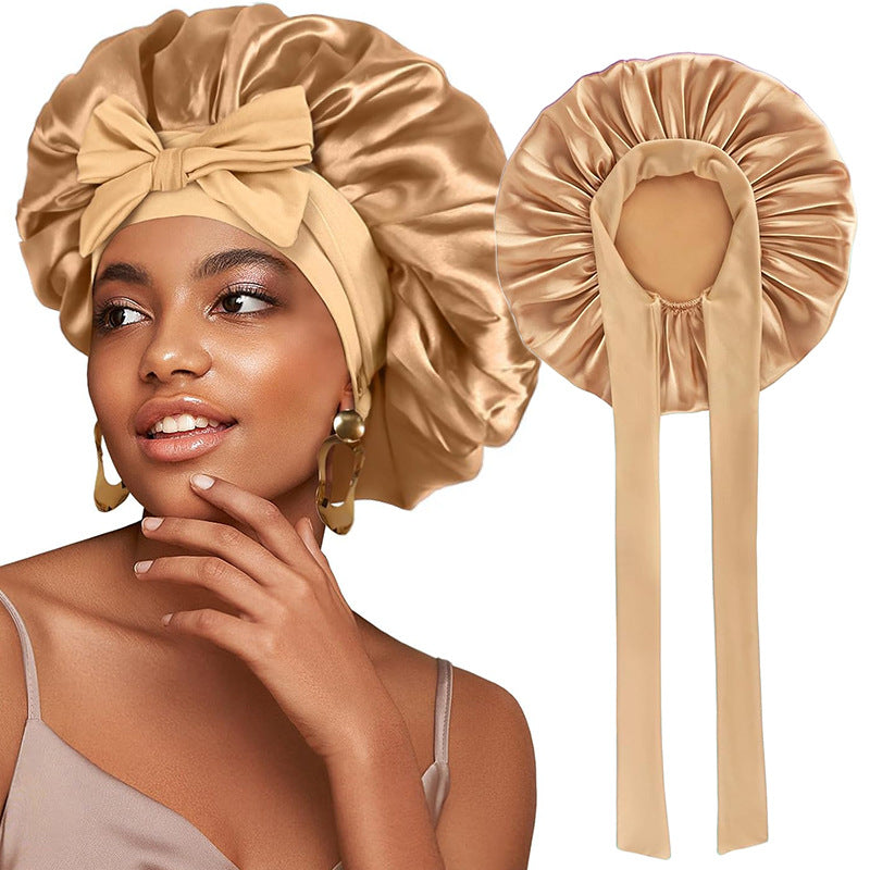 Logo Customized Satin Elastic Ribbon Nightcap Turban Hat Clothing Hat Beauty Chemotherapy Hat Jdb-301L