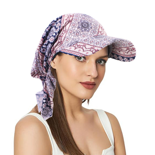 Spring and Summer Style Cashew Print Brimmed Baseball Cap Outdoor Sunshade Headwrap Ethnic Cloth Hat Jdt-234C