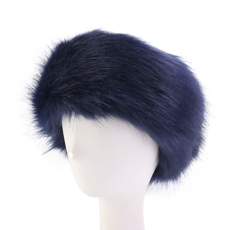 European and American Fashionable Autumn and Winter Imitation Fur Warm Headband Imitation Fox Fur Headband Winter Women's Fur Hat Fh-25