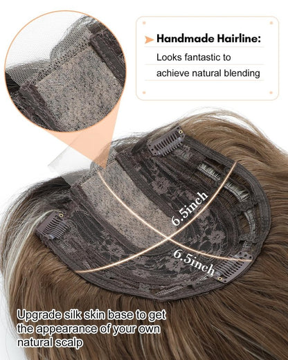 20Inch Wavy Hair Topper for Women Add Volume&Cover Thinning Hair with Natural Looking Hair Piece