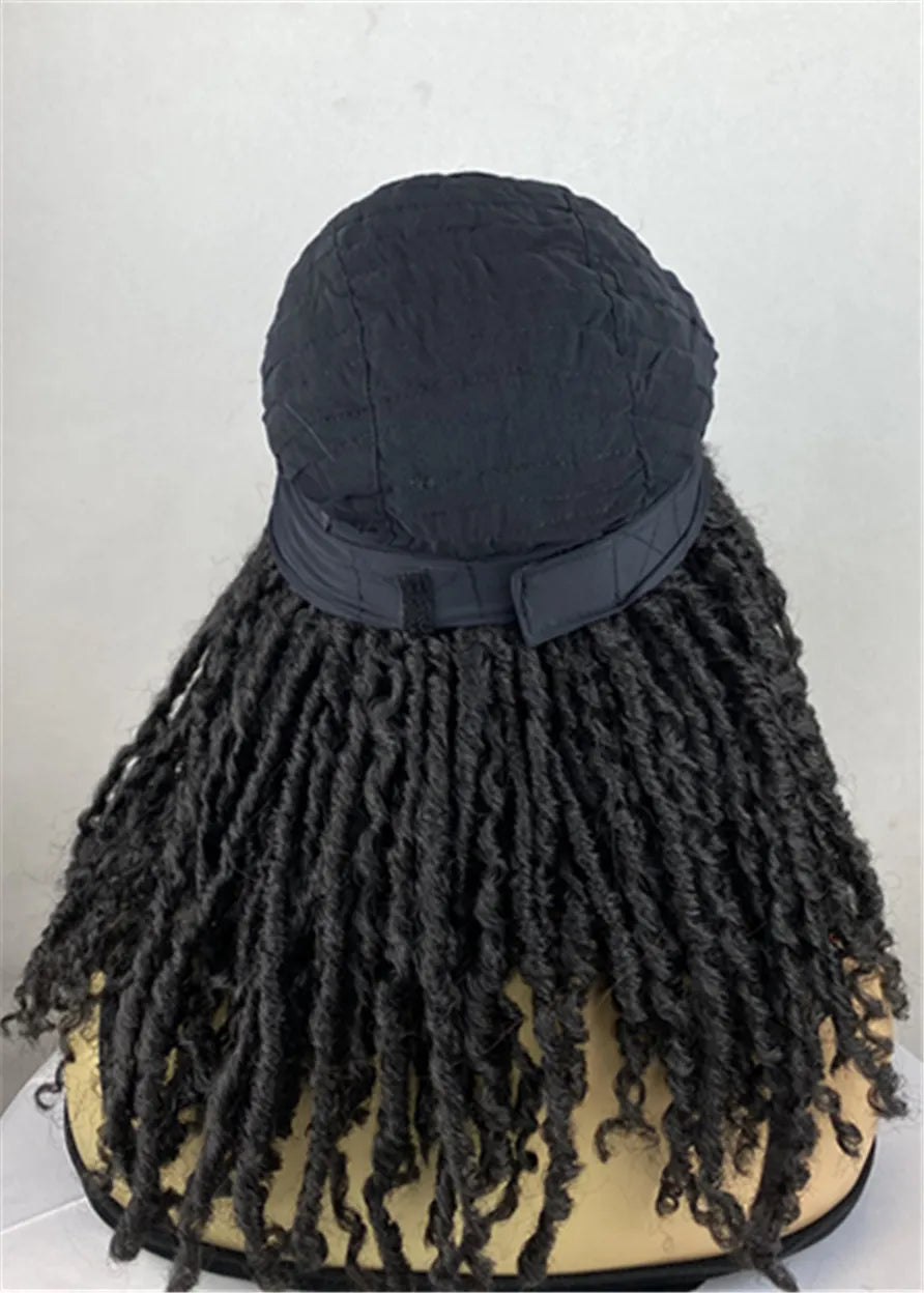 Afro American Twist Braid Hairstyle Headband Synthetic Hair Wigs With Band 18 Inches