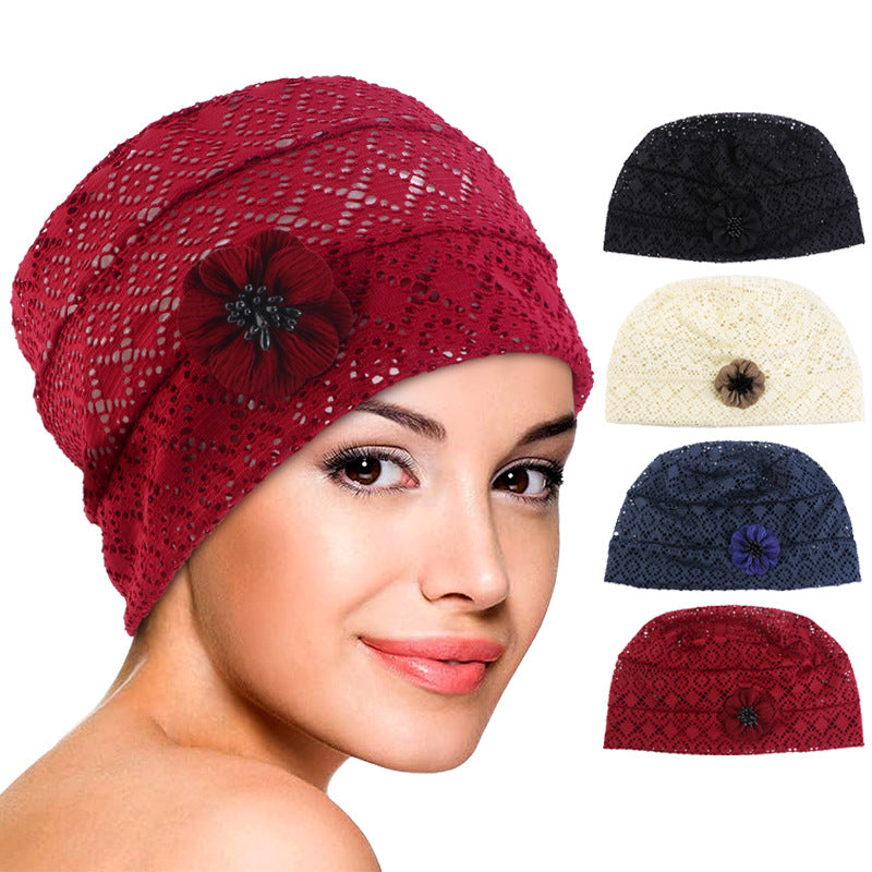 New Style Cut Out Mesh Turban Hat, Pullover Hat, Confinement Hat, Women's Hair Care Hat Jdu-141