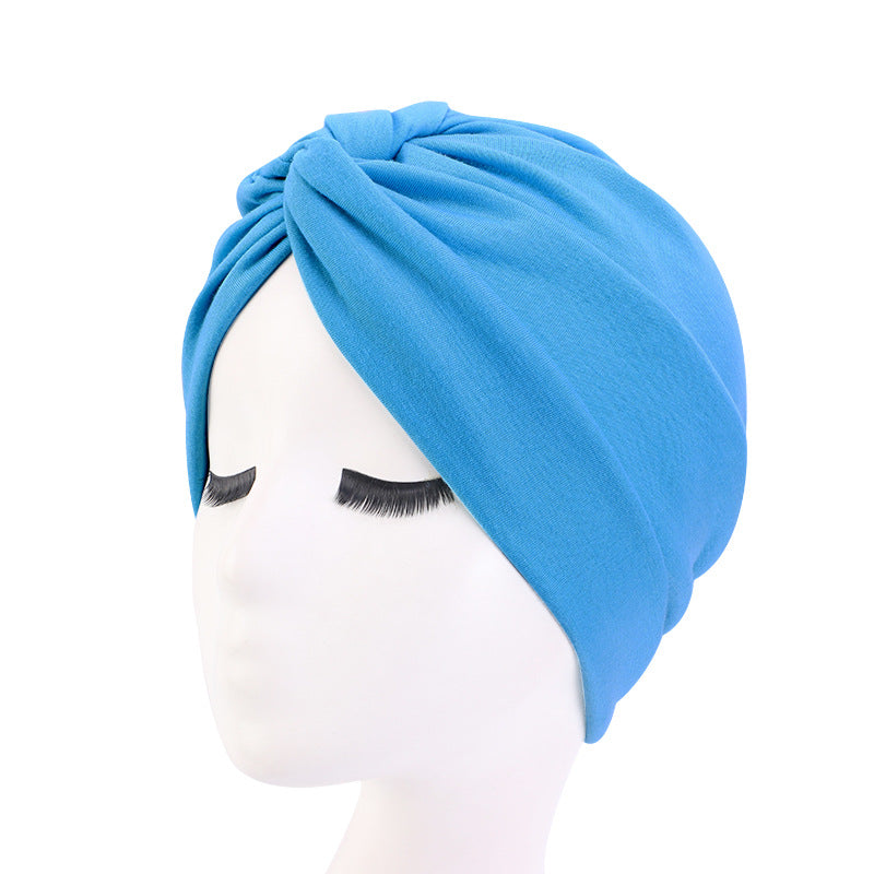 Ethnic Style Turban Hat, Imitation Cotton Twisted Cross Hat, Indian Hat, Chemotherapy Hat, Baotou Hat