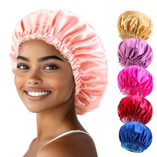 European and American popular double-sided solid color elastic colored nightcap silk beauty makeup cap care cap JDB-454-1