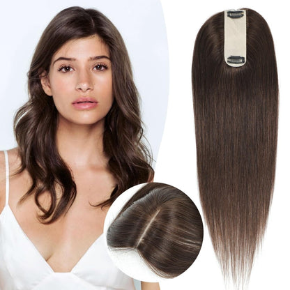 Hair Toppers for Women Real Human Hair 16 Inch for Thinning Hair