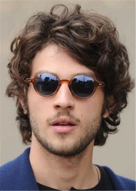 Shaggy Short Curly Synthetic Hair Lace Front Men's Wig