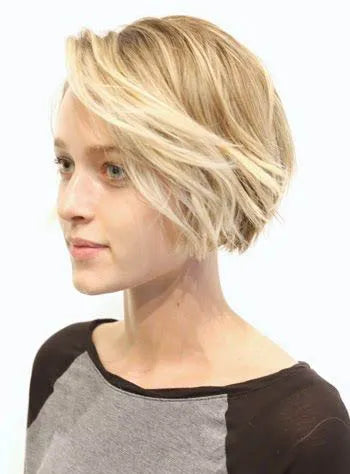 Fashionable Short Straight Hairstyle Lace Front Human Hair Wig 8 Inches