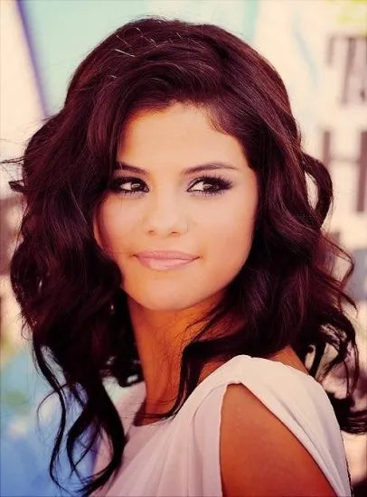 Top Sale Custom Selena Gomez Hair Style Medium Curly 100% Human Hair 16 Inches Wig