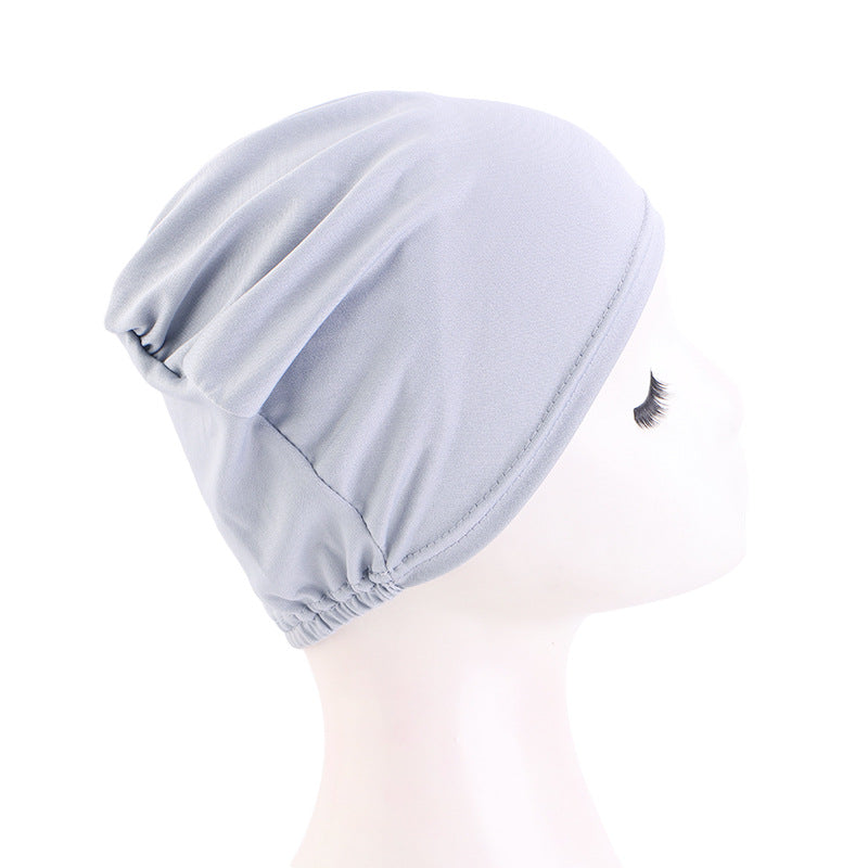 Cross-Border Hot-Selling Base Cap, Elastic Headscarf Hat, Head Wrap Hat, Solid Color Hair Protection Hat Tjm-262-1
