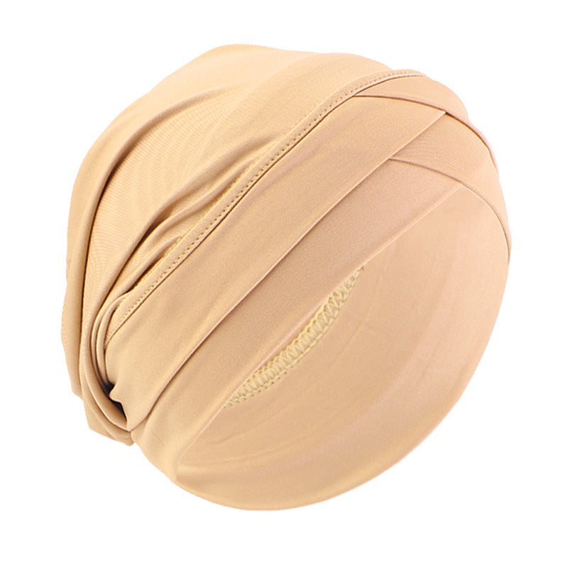 Cross-border supply of double cross elastic turgear hat ethnic wind base cap chemotherapy hat JDT-476