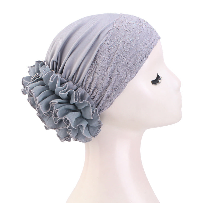 Cross-Border New Lace Turban Hat, Turban Hat, Pullover Hat, Hair Care Hat Jdt-507