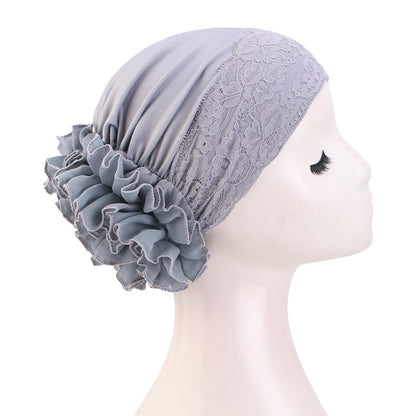 Cross-Border New Lace Turban Hat, Turban Hat, Pullover Hat, Hair Care Hat Jdt-507