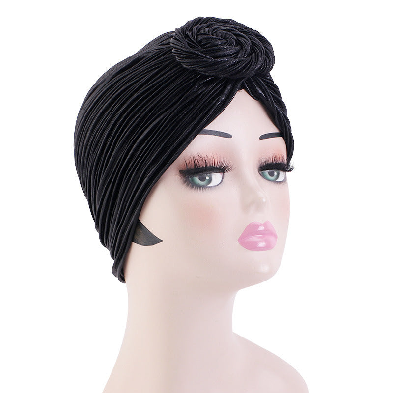 African bronzing snail plate Flower headscarf hat ethnic Baotou cloth hat wedding hat JDT-55