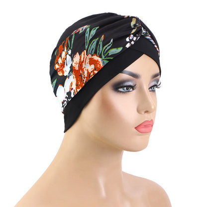 Cross-Border New Printed Ethnic Style Cross Turban Hat Elastic Turban Hat Indian Hat Jdt-503