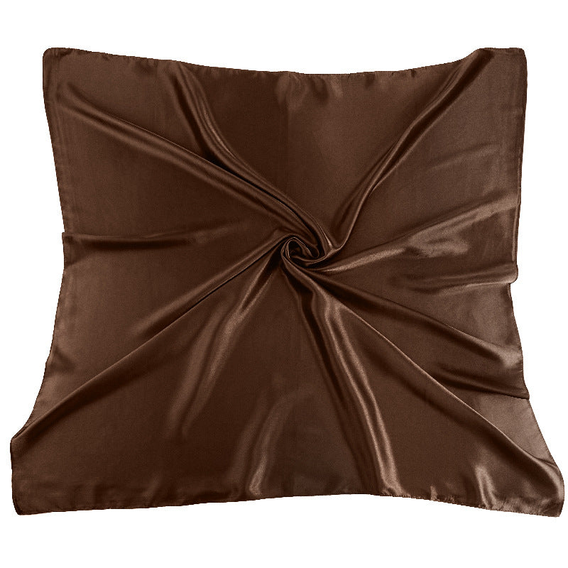 New Amazon Satin Square Scarf, Imitation Silk Pure Color Head Scarf, Ethnic Style Turban Hat Jdwj-28B