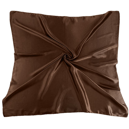 New Amazon Satin Square Scarf, Imitation Silk Pure Color Head Scarf, Ethnic Style Turban Hat Jdwj-28B