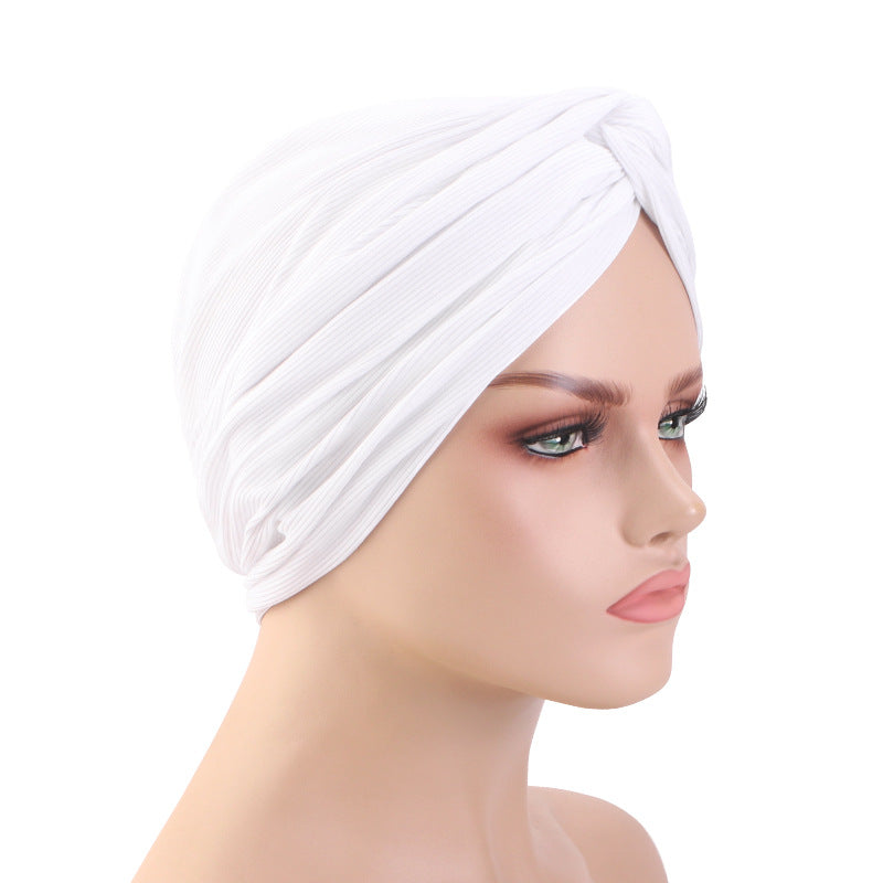 New Ethnic Style Fine Line Cross Twist Hat Turban Hat Indian Hat Turban Hat Jdt-163G