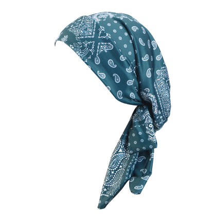 New Cross-Border Supply of Elastic Printed Ribbon Headscarf Hats, Head Wraps, Base Hats, Chemotherapy Hats