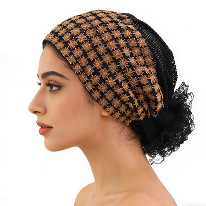 New Cross-Border Ethnic Style Breathable Hat, Floral Turban Hat, Head Wrap Hat, Hair Care Hat Jdt-519