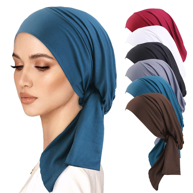Cross-Border Supply Elastic Streamer Headscarf Hat, Head Wrap Hat, Base Hat, Chemotherapy Hat Jdt-31A