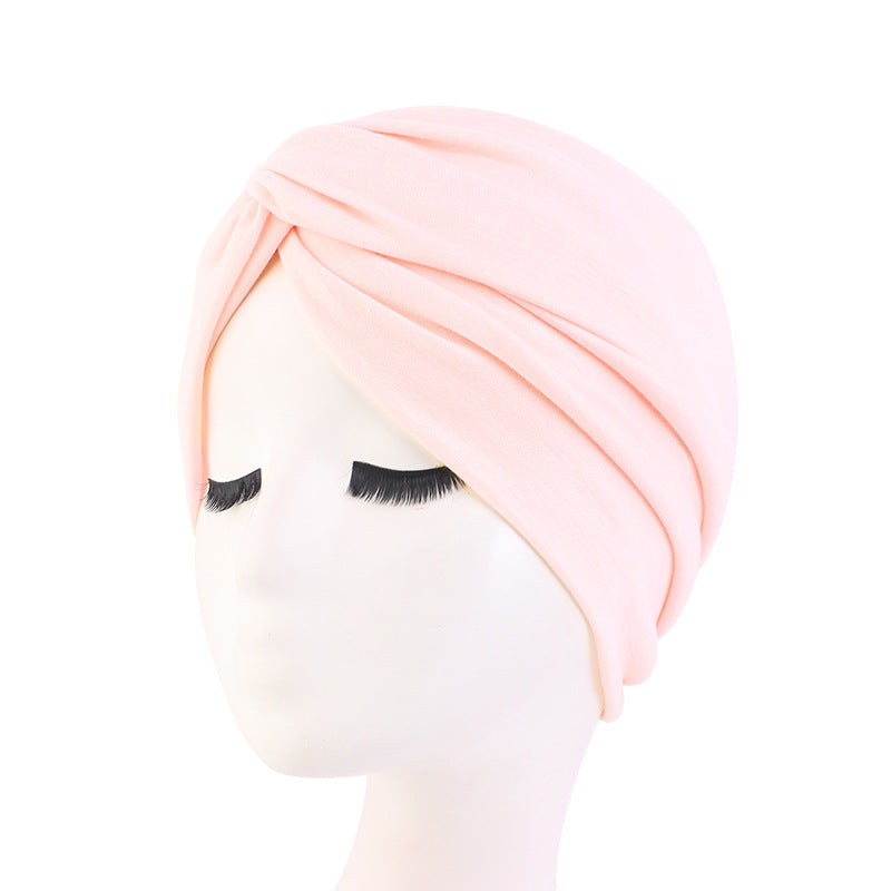 Ethnic Style Turban Hat, Imitation Cotton Twisted Cross Hat, Indian Hat, Chemotherapy Hat, Baotou Hat