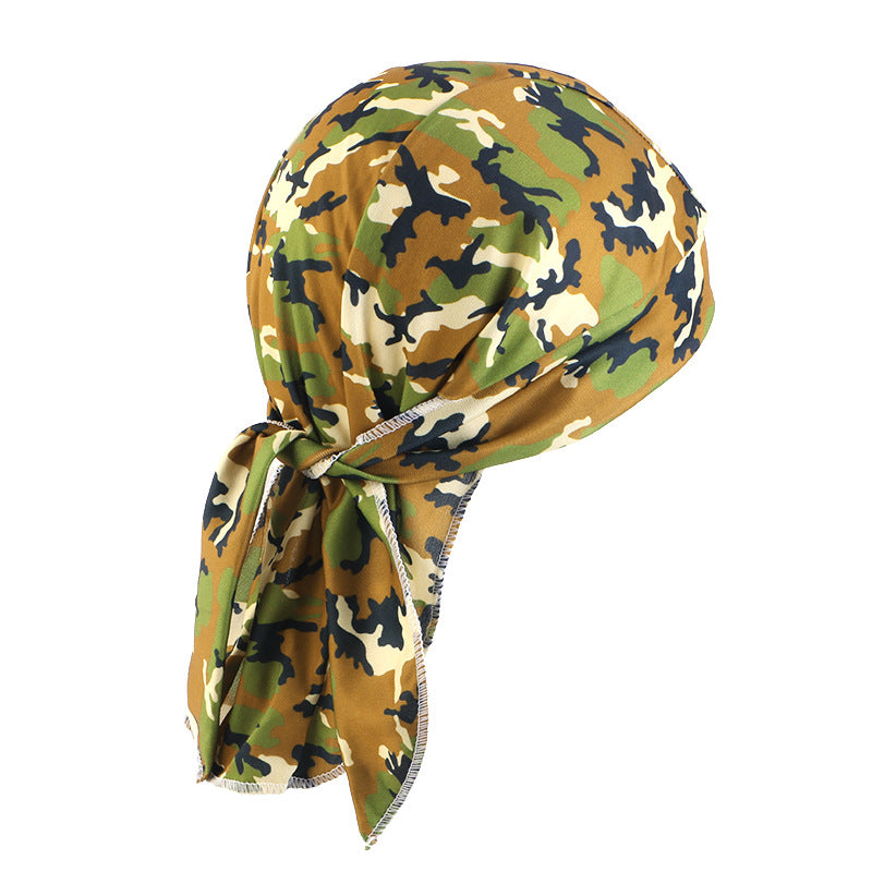 Camouflage elastic pirate hat men's and women's headscarf hat hip hop hip hop ribbon toe cap JDD-09C