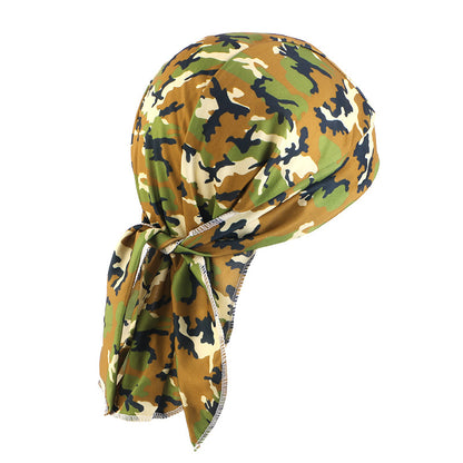 Camouflage elastic pirate hat men's and women's headscarf hat hip hop hip hop ribbon toe cap JDD-09C