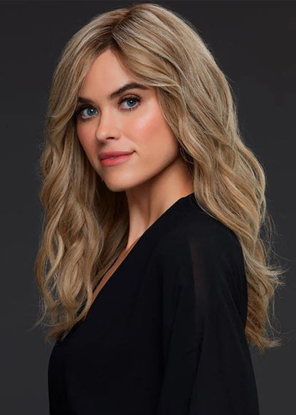 Women's Long Length Layered Hairstyle Wavy Human Hair Capless Wigs 22Inch