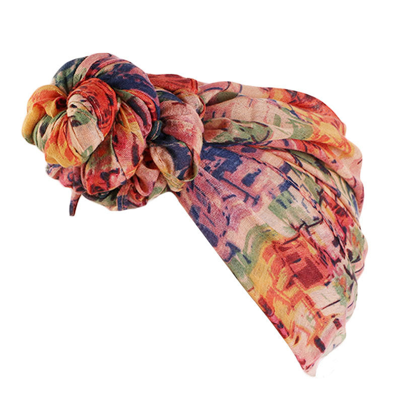 Bali Yarn Tie-Dye Scarf Cap Ethnic Style Tie Tape Cap African Wrap Scarf WJ-24