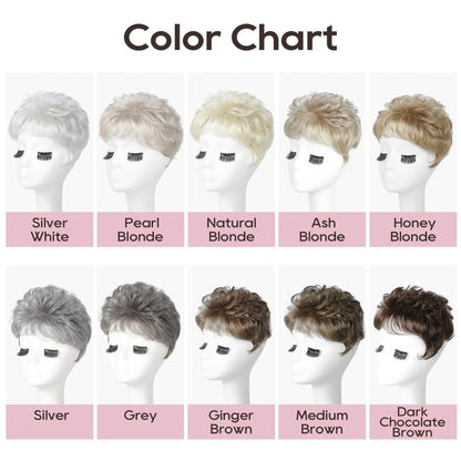 Short Wiglet Hair Topper for Women with Thinning Hair Large Coverage Synthetic Top Grey