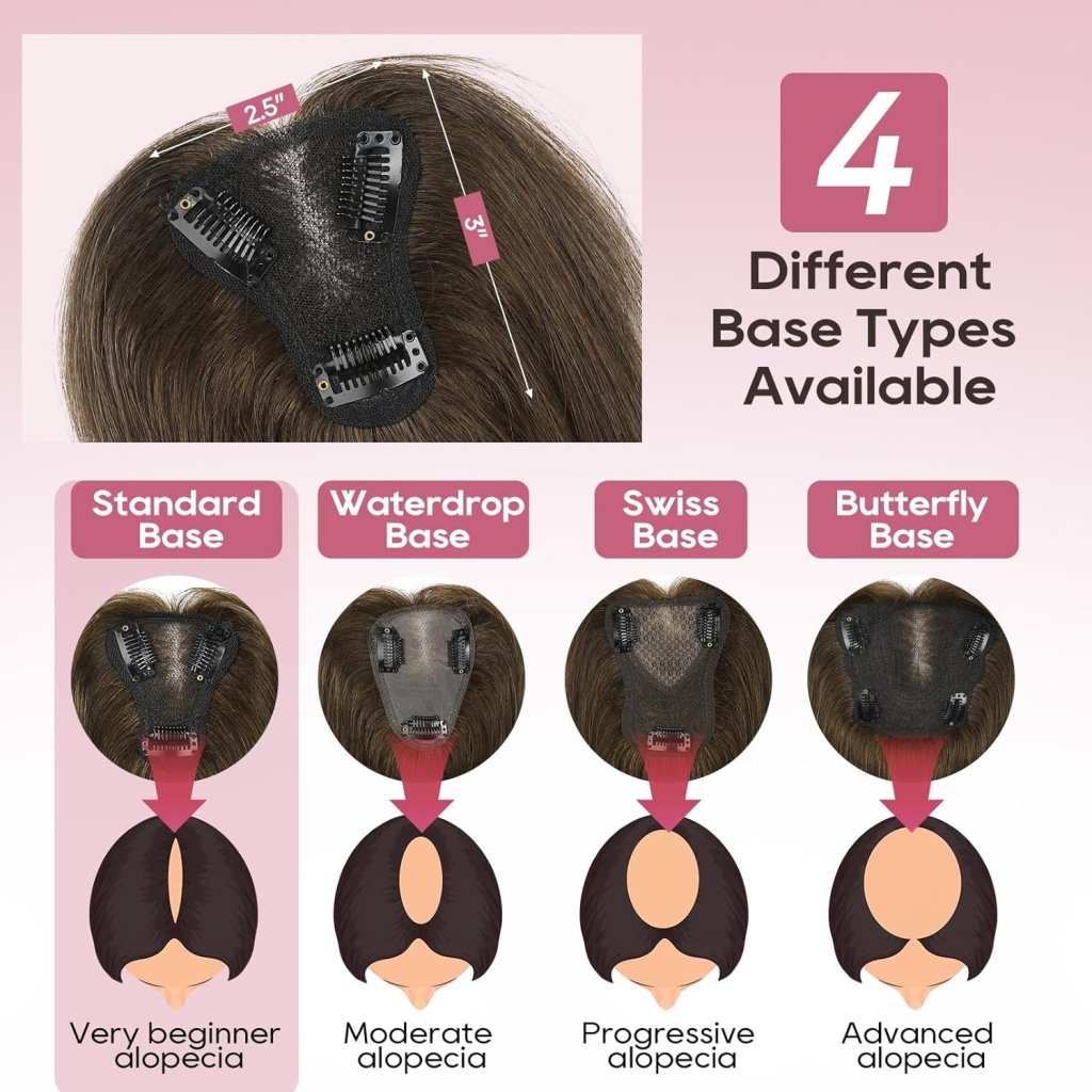 Real Human Hair Topper10 inch Women for Thinning Hair Swiss Base  Hairpiece