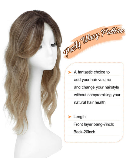 20Inch Wavy Hair Topper for Women Add Volume&Cover Thinning Hair with Natural Looking Hair Piece